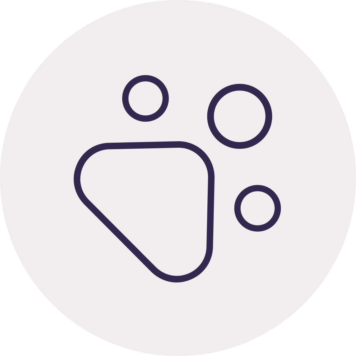 Simple line drawing of a person with three circles representing heads or bubbles around them, on a light background.
