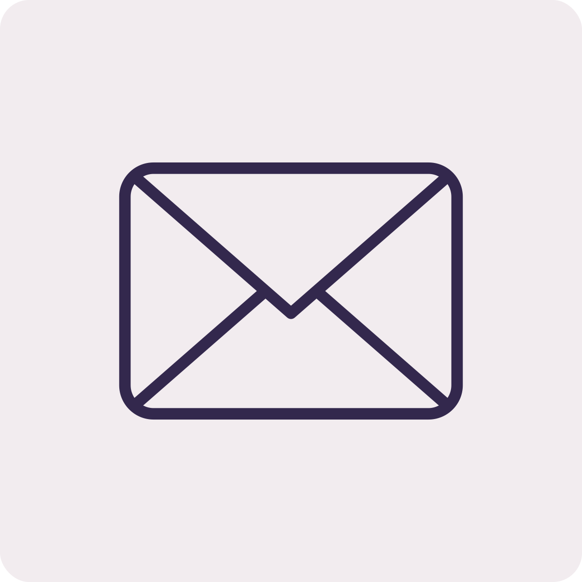Outline of an envelope or mail icon on a light background.
