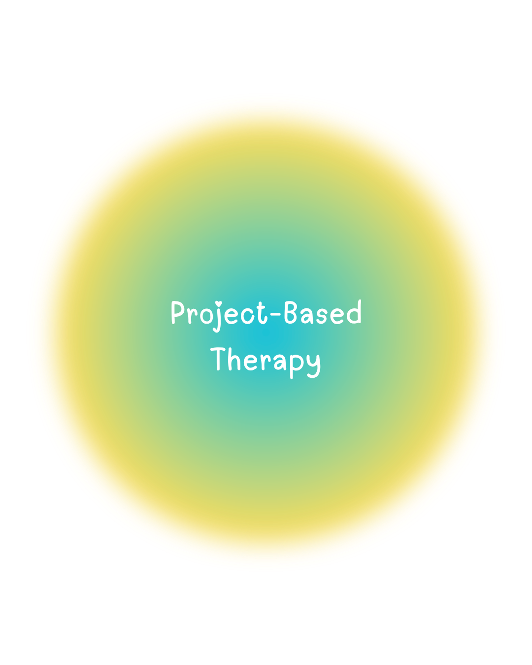 Colorful gradient circle with the words 'Project-Based Therapy' in the center.