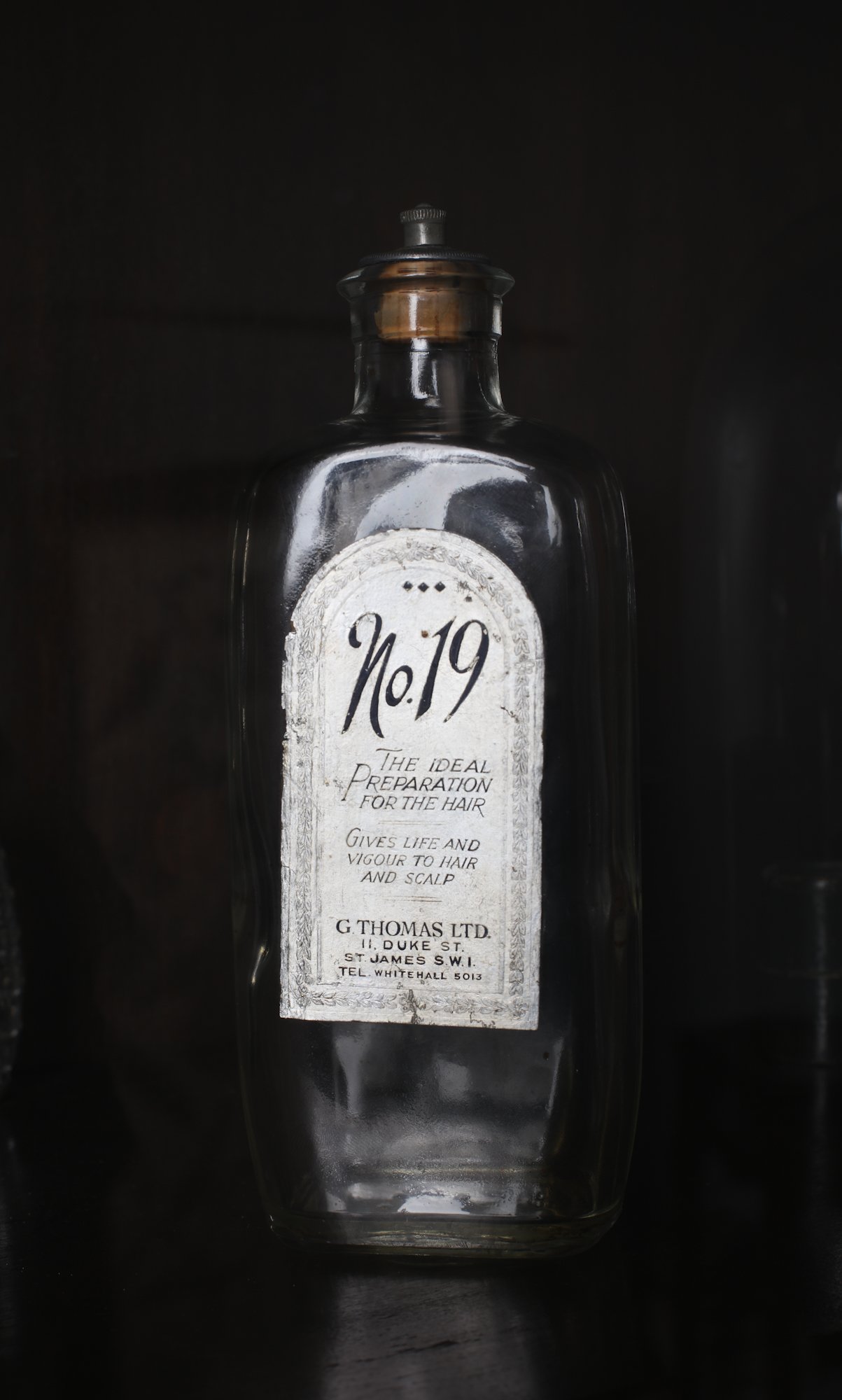 Early 20th-Century London Salon No.19 Hair Oil Bottle