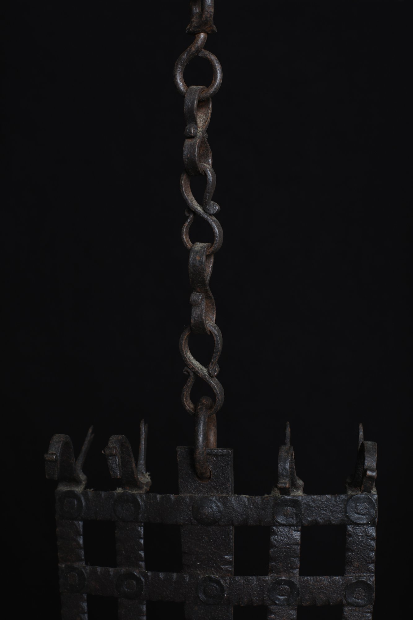 18th-Century Wrought Iron Indian oil lamp