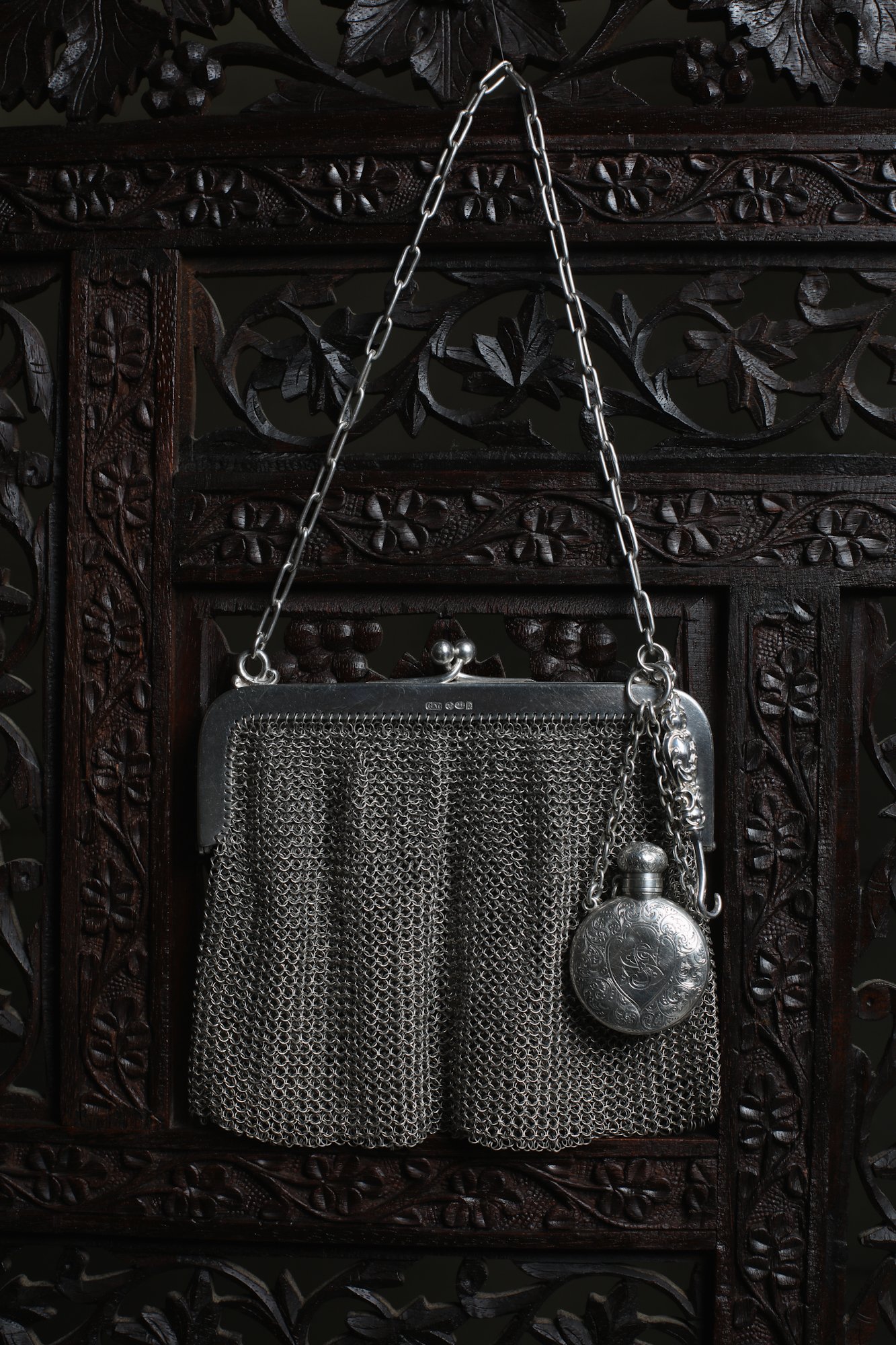 Edwardian Sterling Silver Chainmail Evening Bag by Cohen & Charles