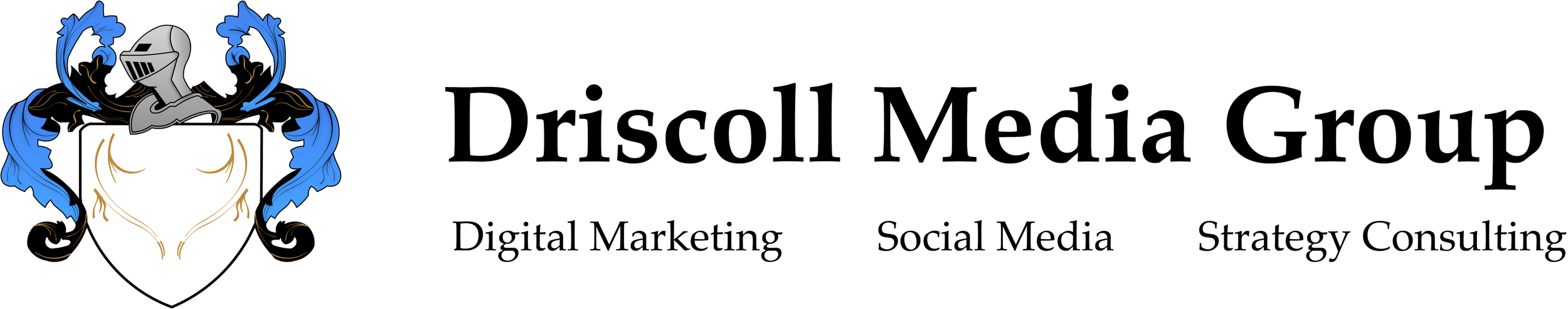 Driscoll Media Group logo a digital marketing agency represented by a family crest