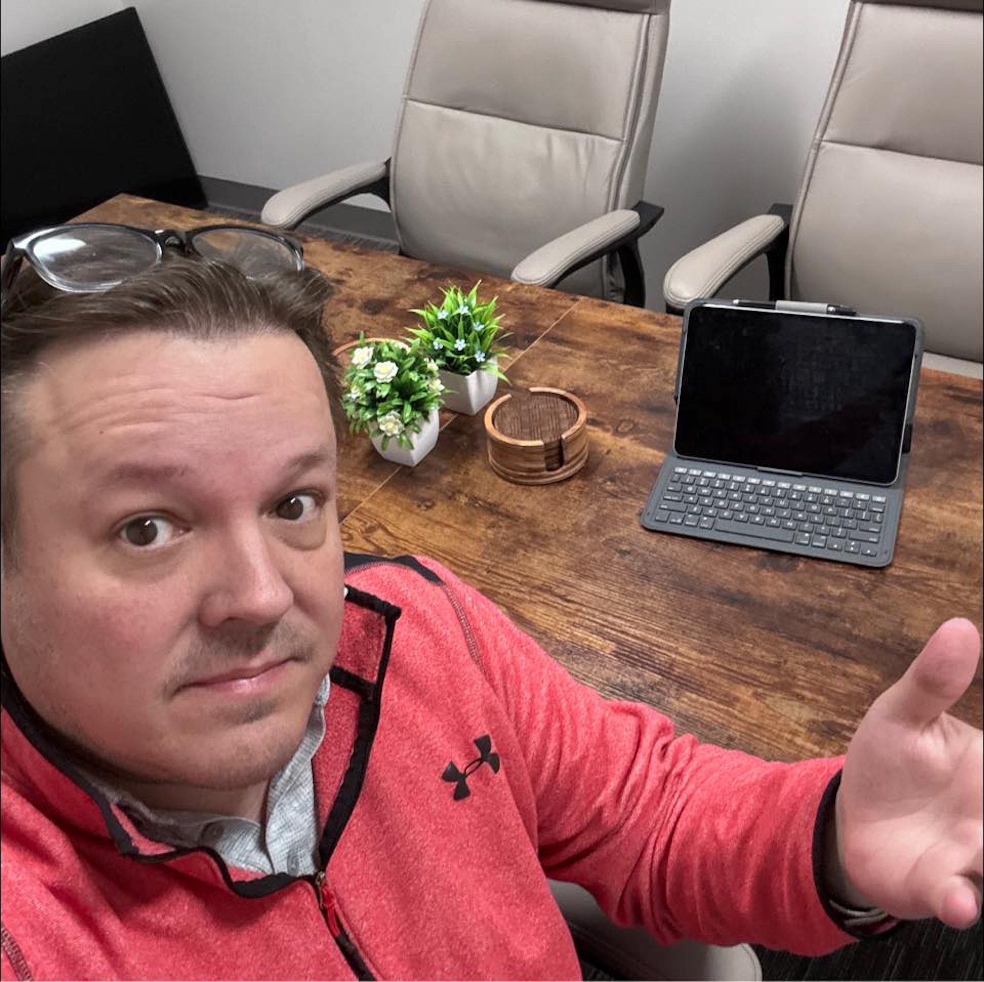 Sales representative meeting with client as part of digital marketing agency process