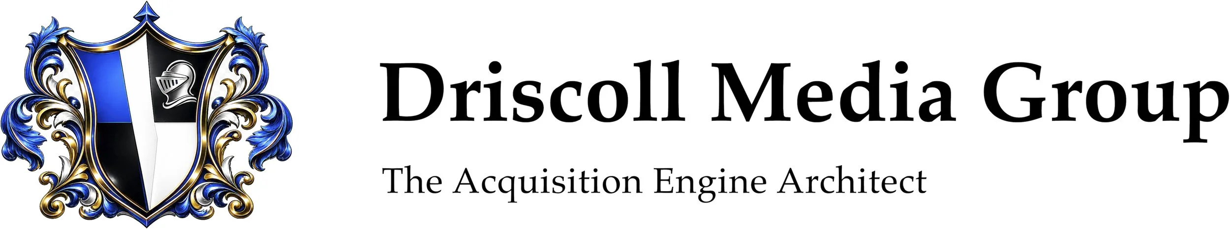 Driscoll Media Group logo a digital marketing agency represented by a family crest