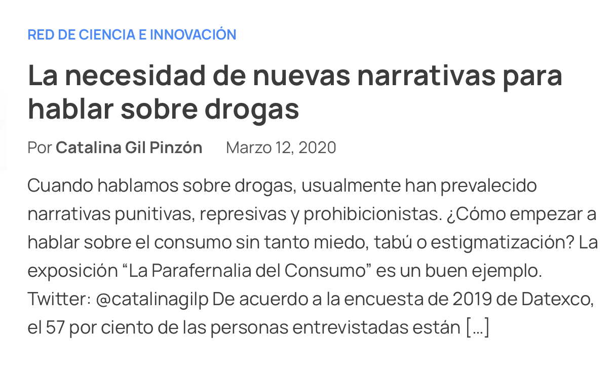 Narrativas, drogas