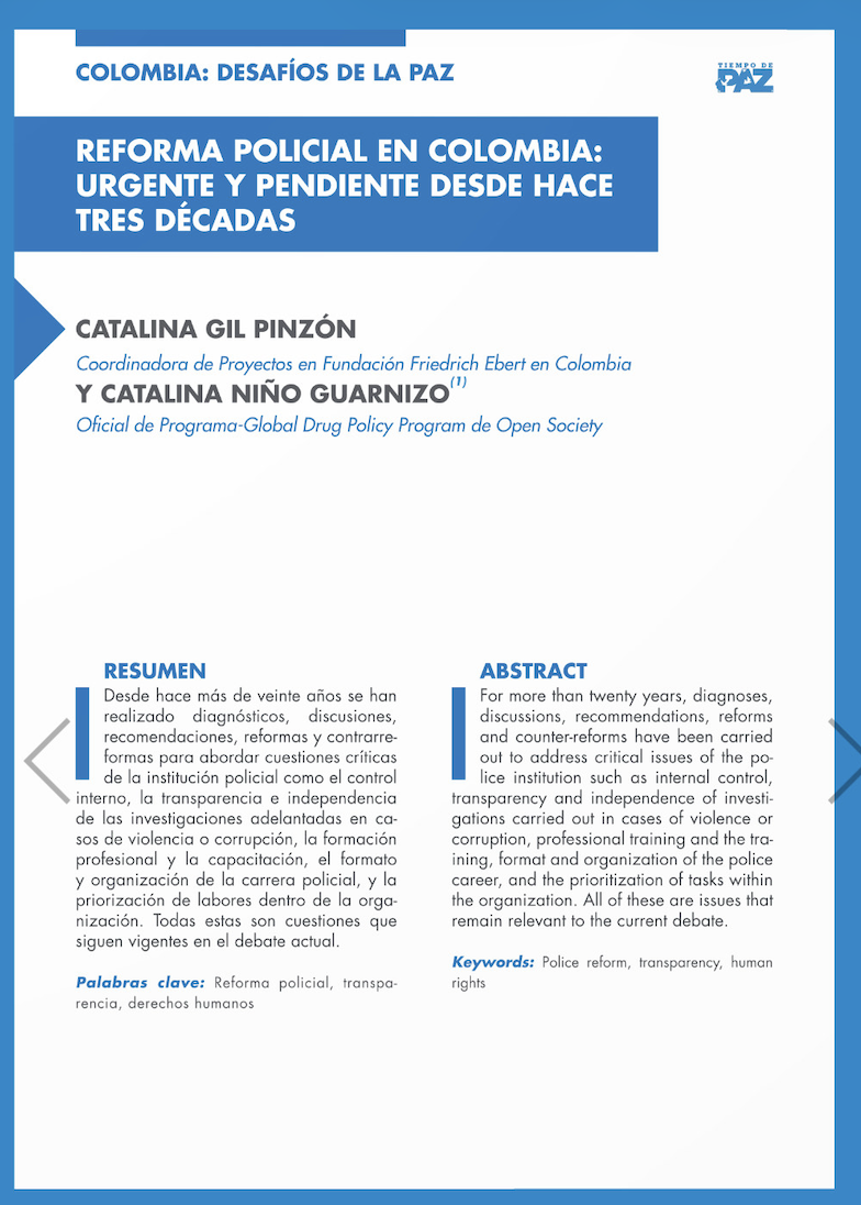 Reforma policial, Colombia, inseguridad, seguridad, Catalina Gil Pinzón