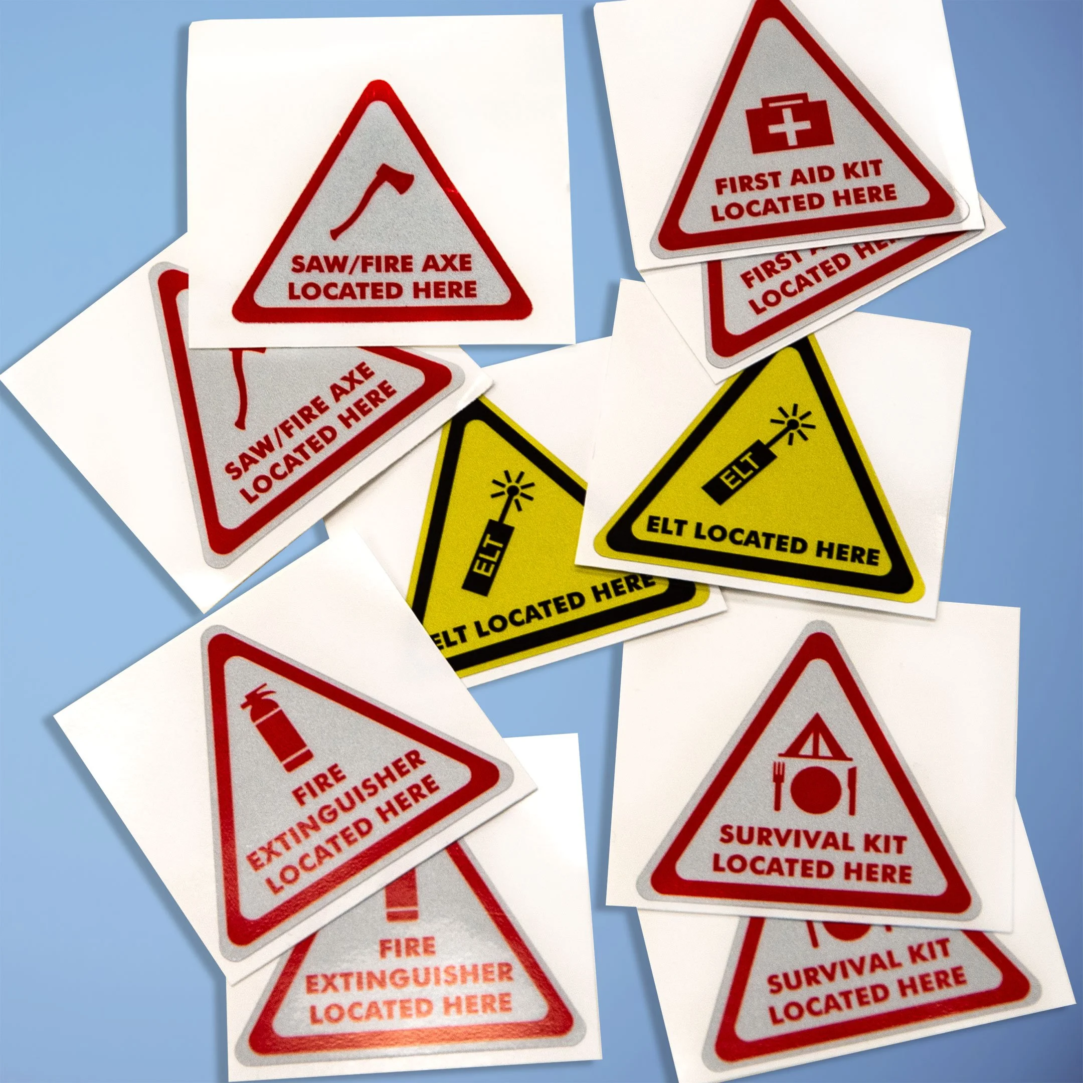 Aircraft Safety Equipment Location Decals