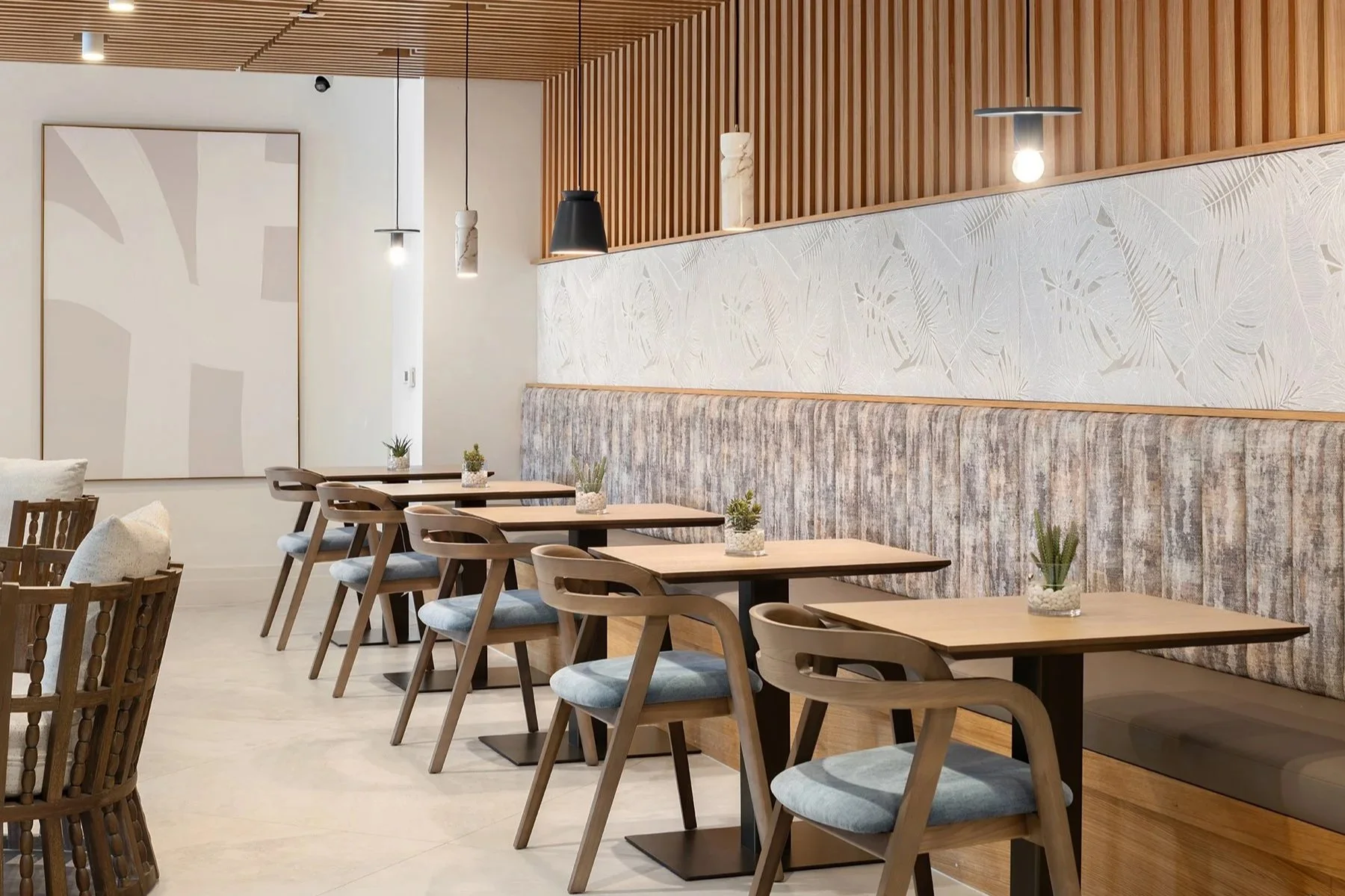 Modern, clean boutique hospitality, restaurant, public space