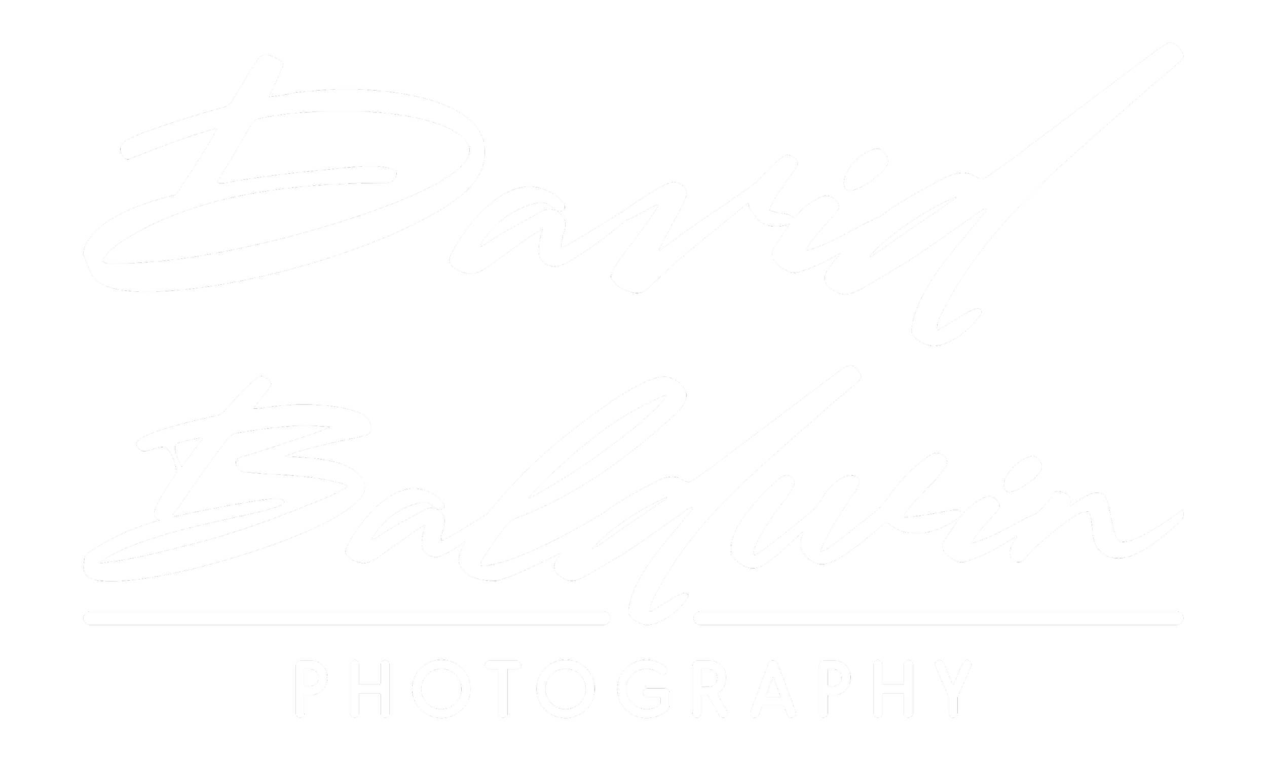 Black background with white cursive text that reads 'Darid Bellew Photography'.
