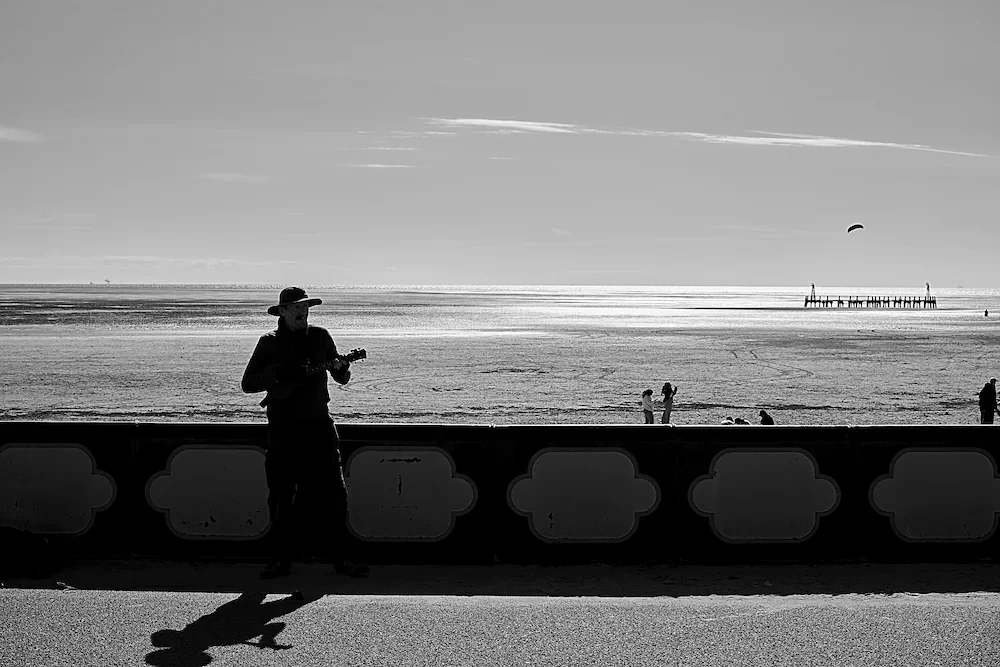 northwest-coast-ukulele-player-promenade-bw.webp