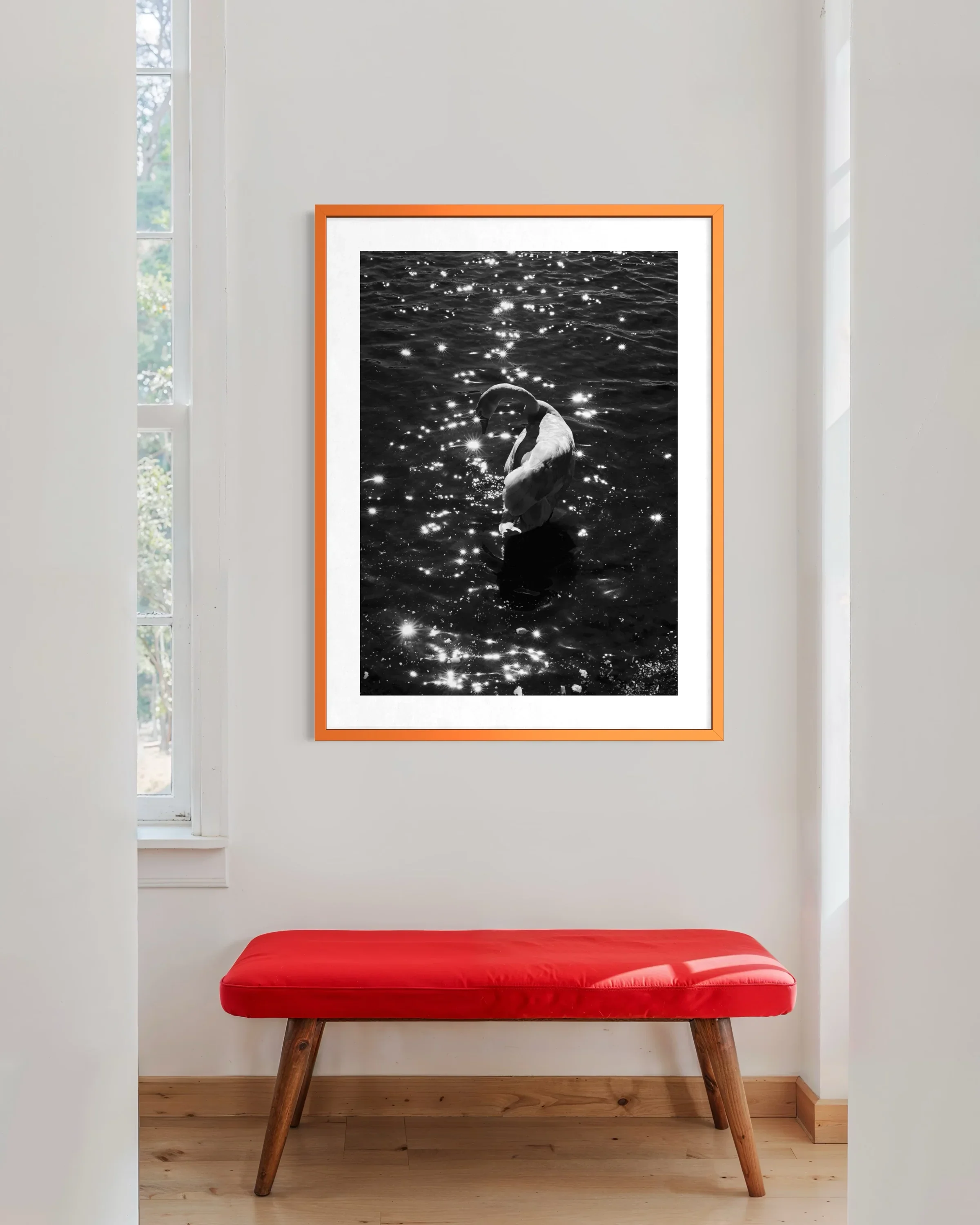 silent-scintillation-swan-lake-manchingkc-red-framed-on-wall.webp