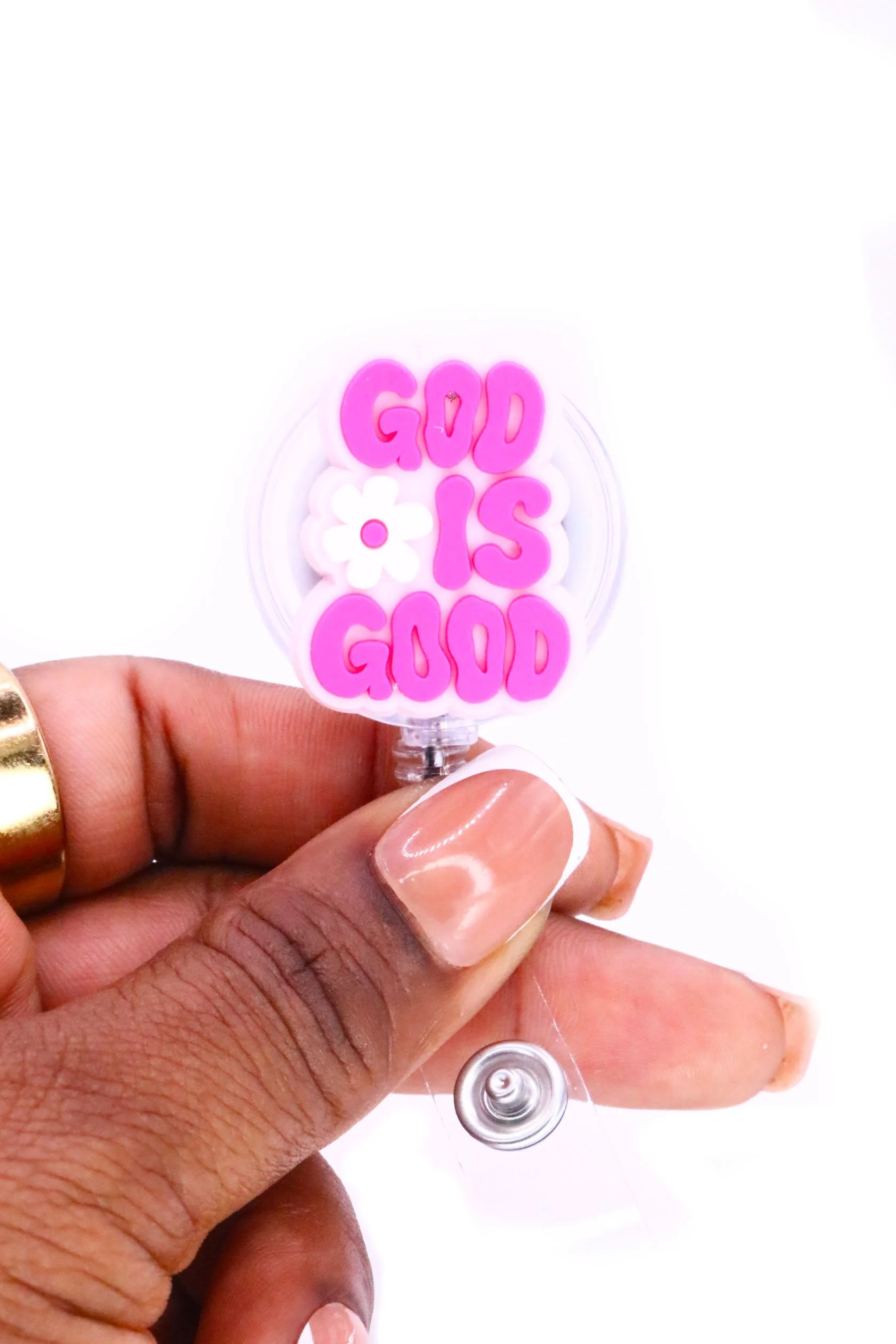God is Good Badge Reel (Pink)