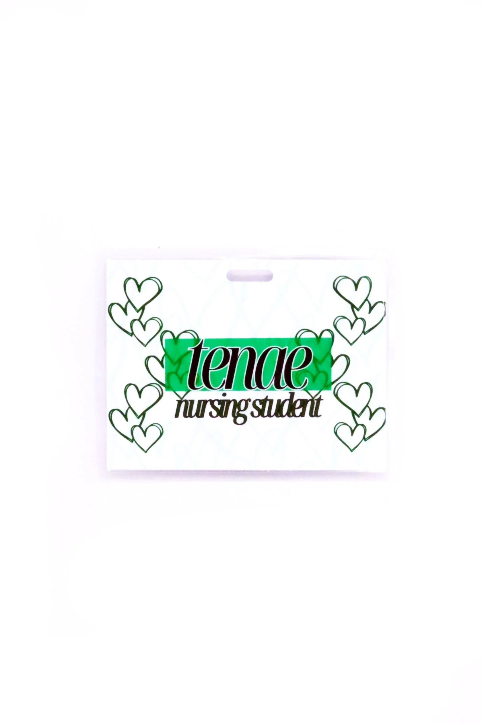 Pretty Green Hearts Badge Buddy