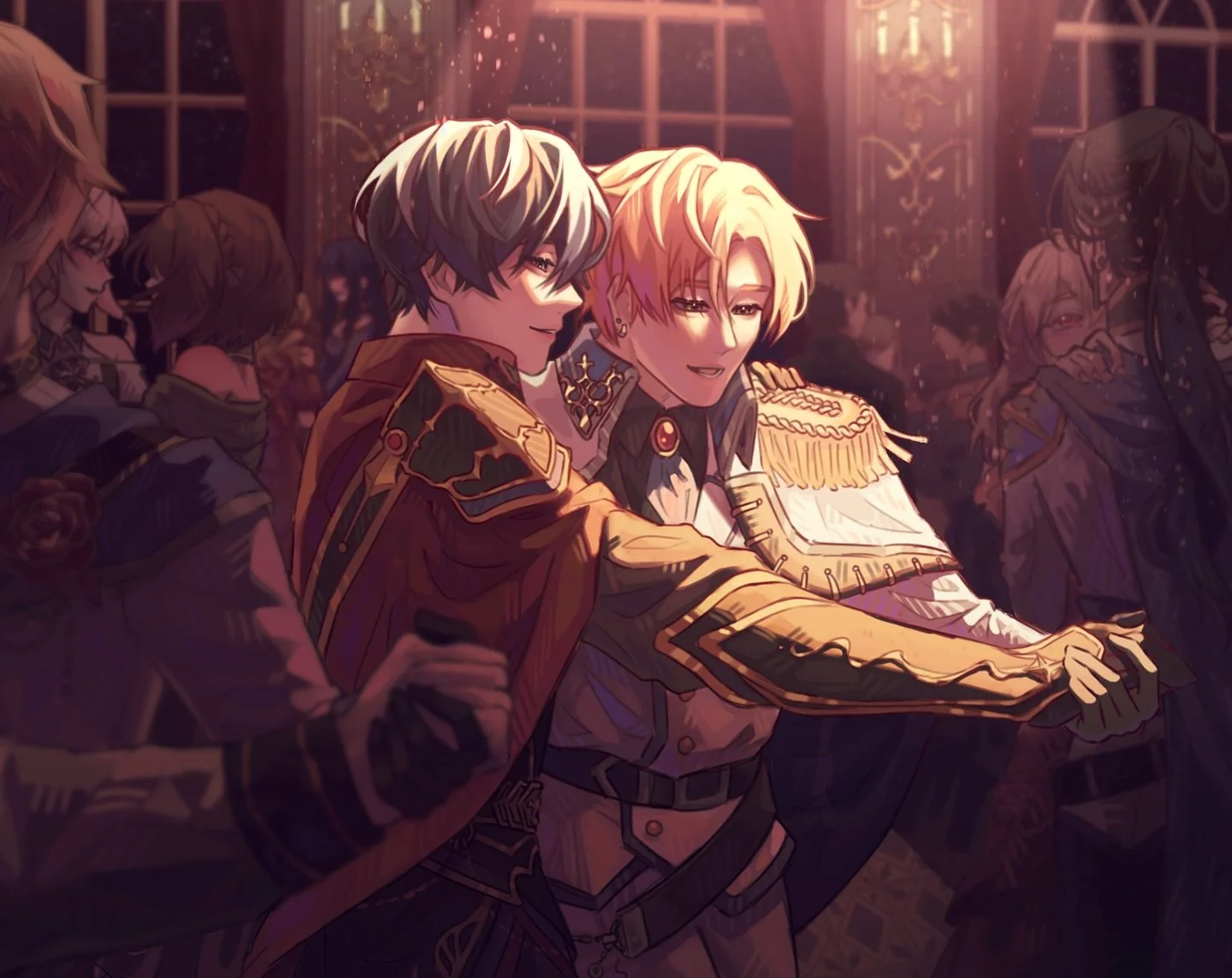 swipe for full vers->
I meant to make this for akitoya week but alas&hellip; (im slow)

For someone who can&rsquo;t draw backgrounds or do dramatic lighting very well I think I kinda cooked here&hellip; First time trying gradient maps and values b
