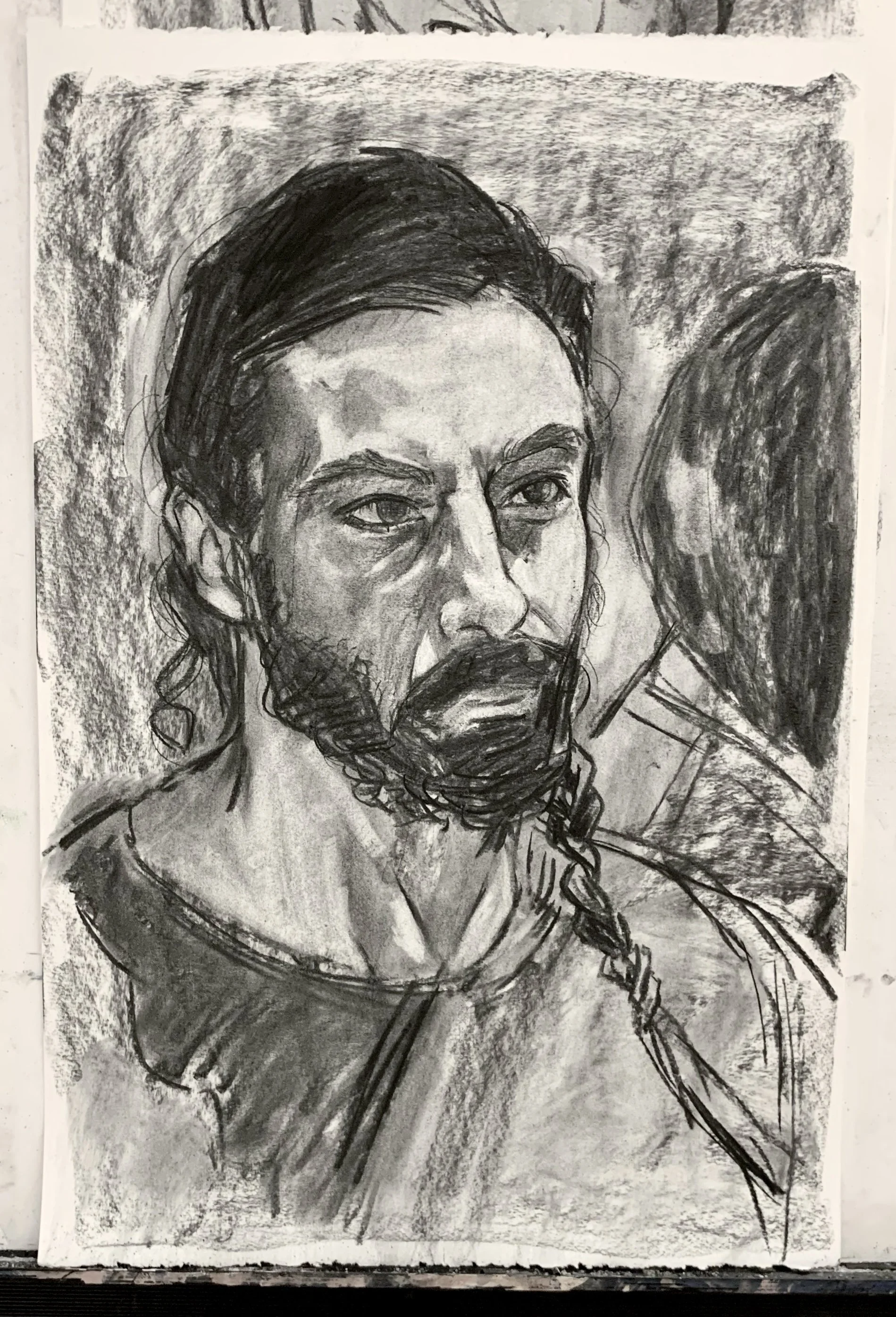 Alex, 2023, charcoal on paper
