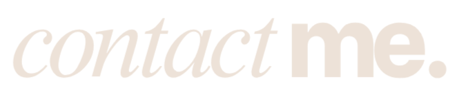 The image displays the text 'contact me.' with 'contact' in italics and 'me.' in bold.