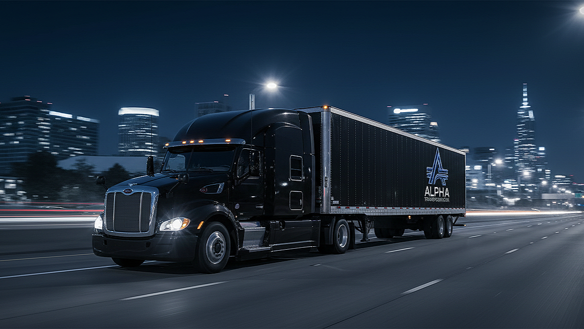 Semi tuck with Alpha Transportation Logo-1