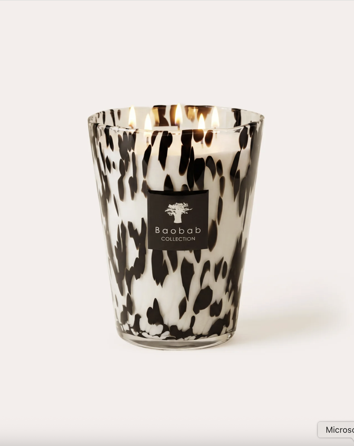 Baobab - Pearls Black Candle Max 16