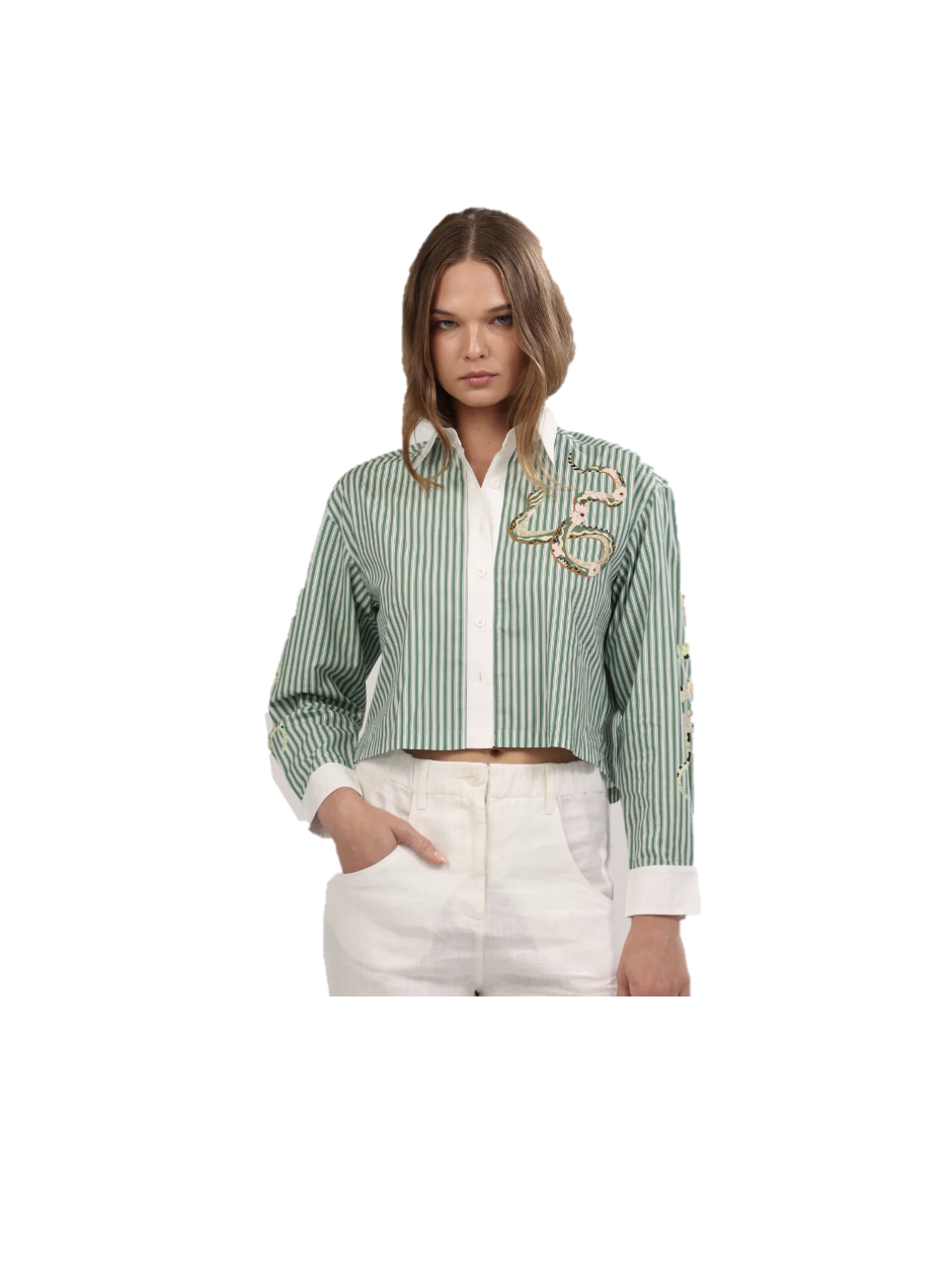 Poplin Shirt Snake Stripes