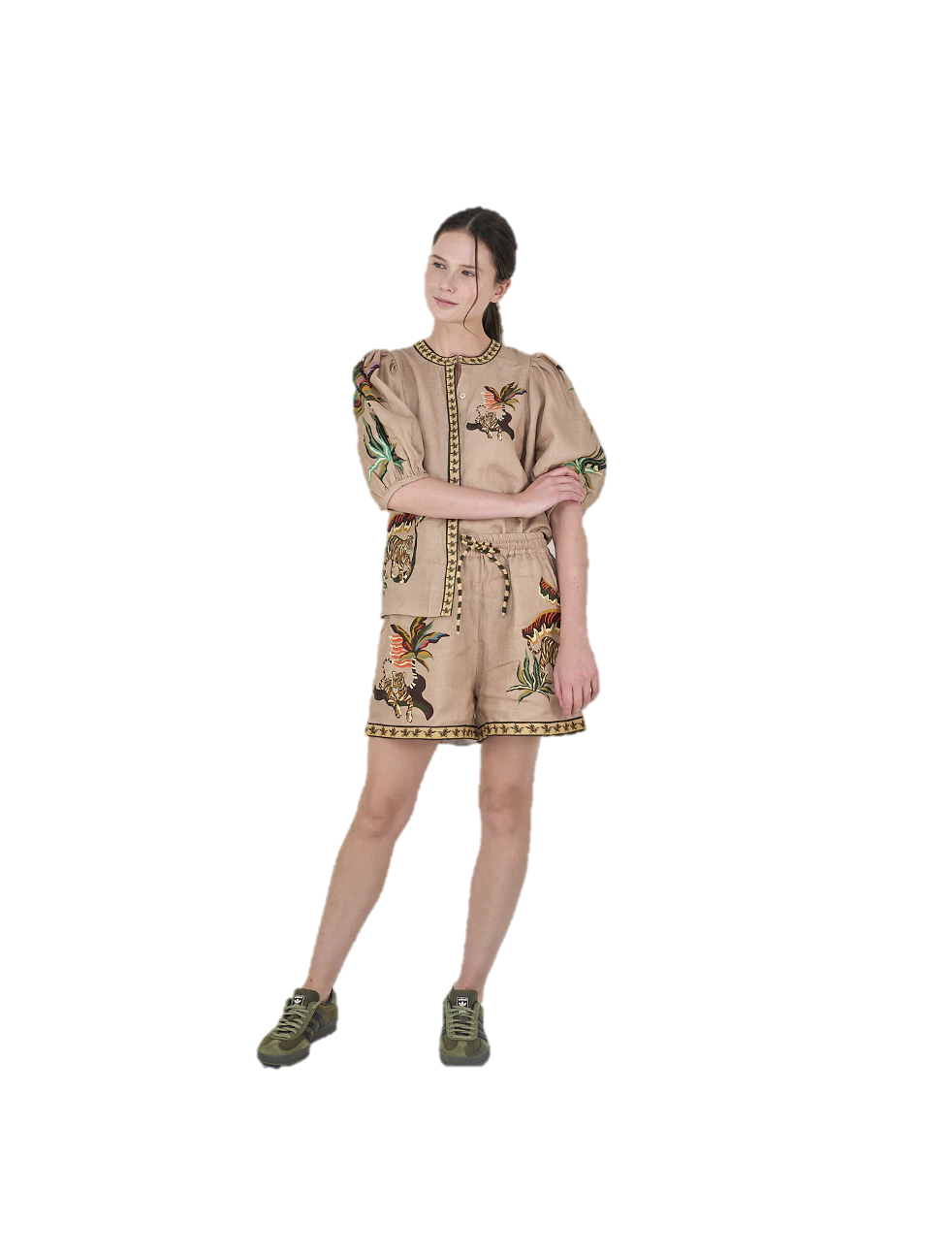 Balloon Shirt Bali Tiger Rose