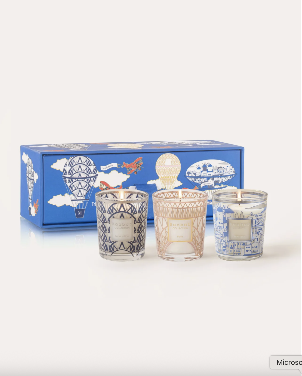 Baobab - Trio Travel Candles Manhattan-Paris-Mykonos