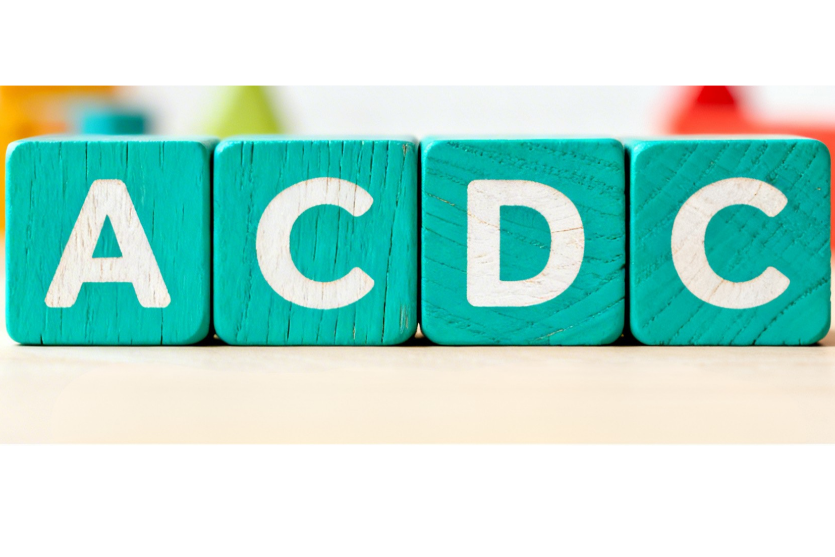 Image ACDC logo in wooden blocks.