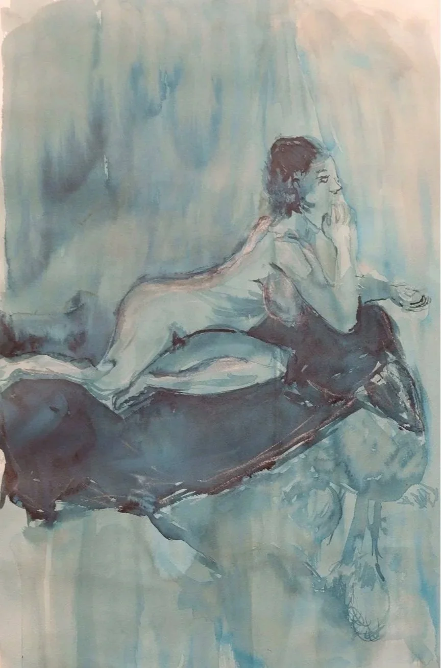 Submersion I: Longing Gaze, 2024 | Ink on paper | 35cm x 51cm
