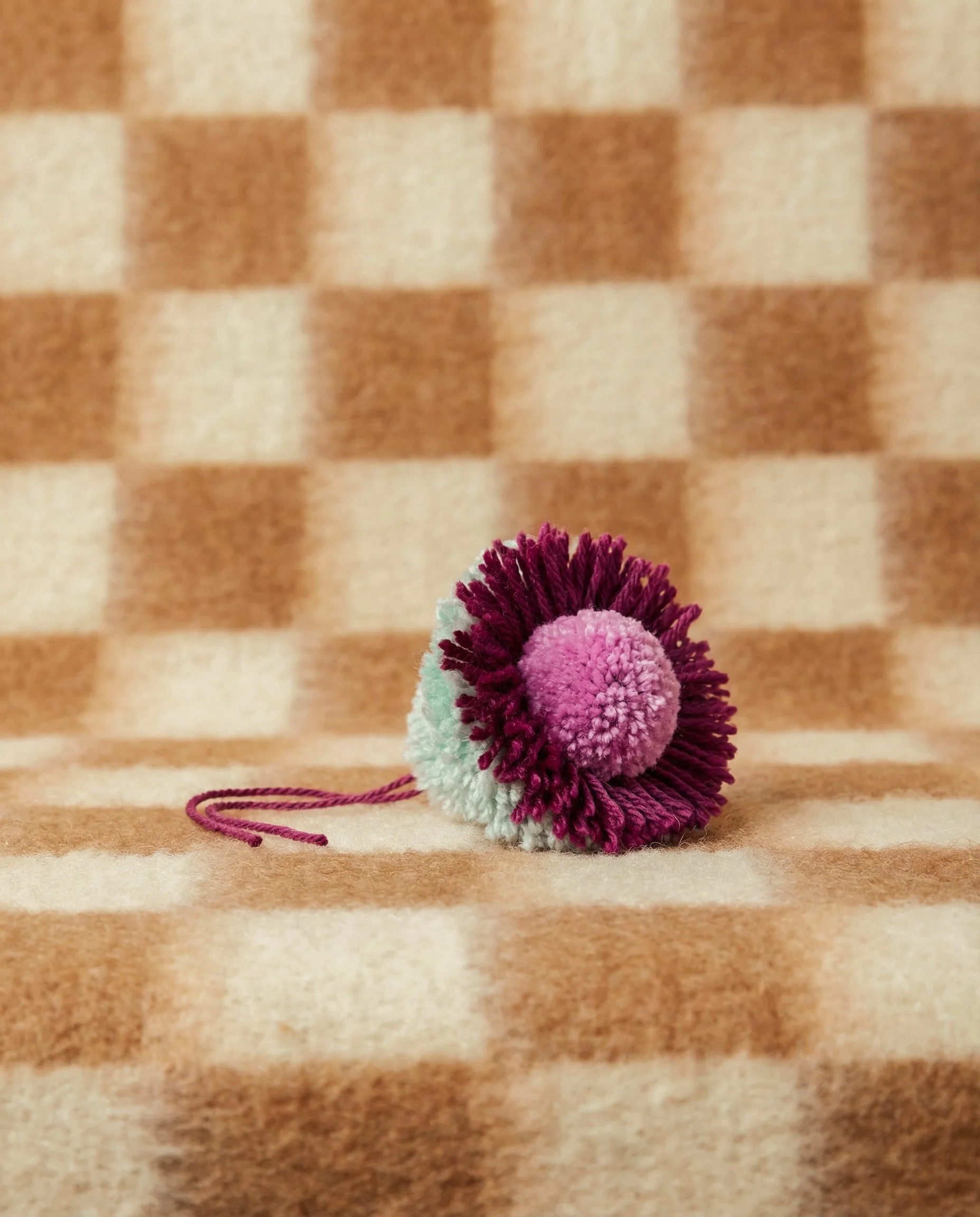 Floral Pom Maroon