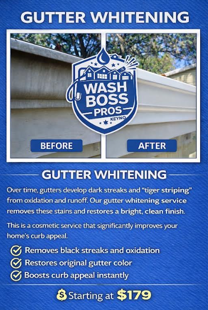 Gutter whitening Lima Ohio black streak removal before and after