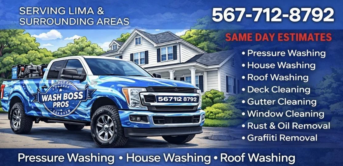 Pressure washing Wash Boss Pros Lima Ohio residential cleaning services