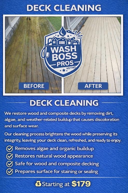 Deck cleaning Lima Ohio before and after wood restoration pressure washing
