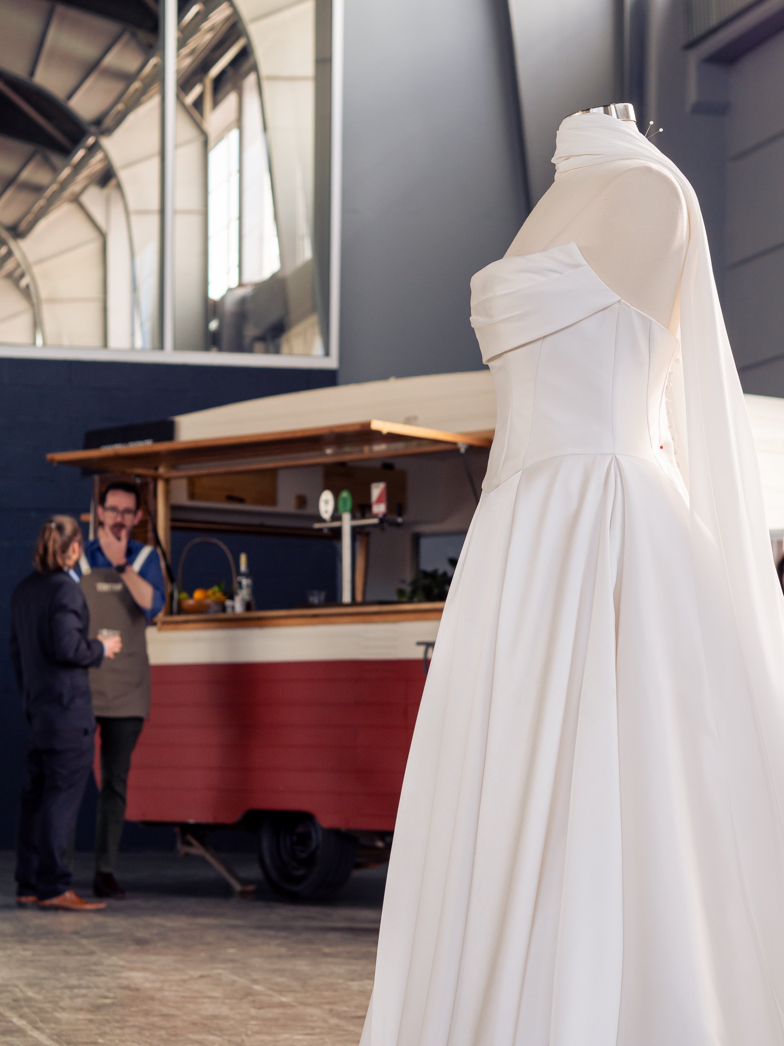A wedding dress and contra events events bar at the tasmanian wedding expo