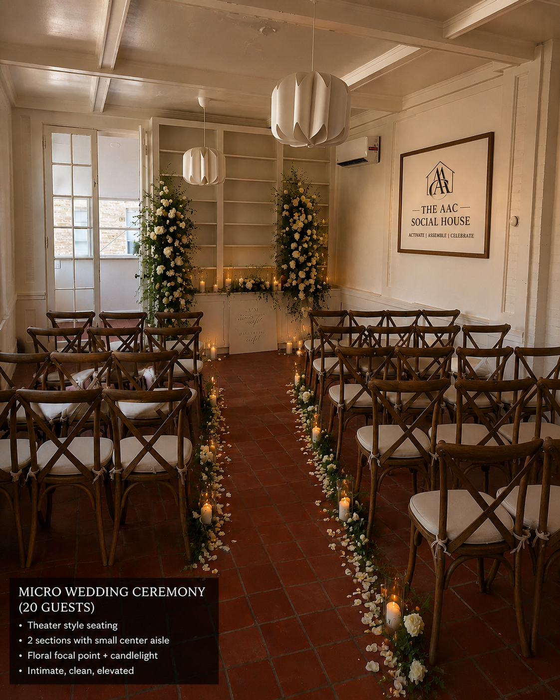 The Greenhouse | Micro Weddings + Meaningful Moments. Perfect for intimate ceremonies, vow exchanges, and celebrations that prioritize connection, love, and unforgettable memories. Up to  25 guests (seated). *Styled Inspiration*