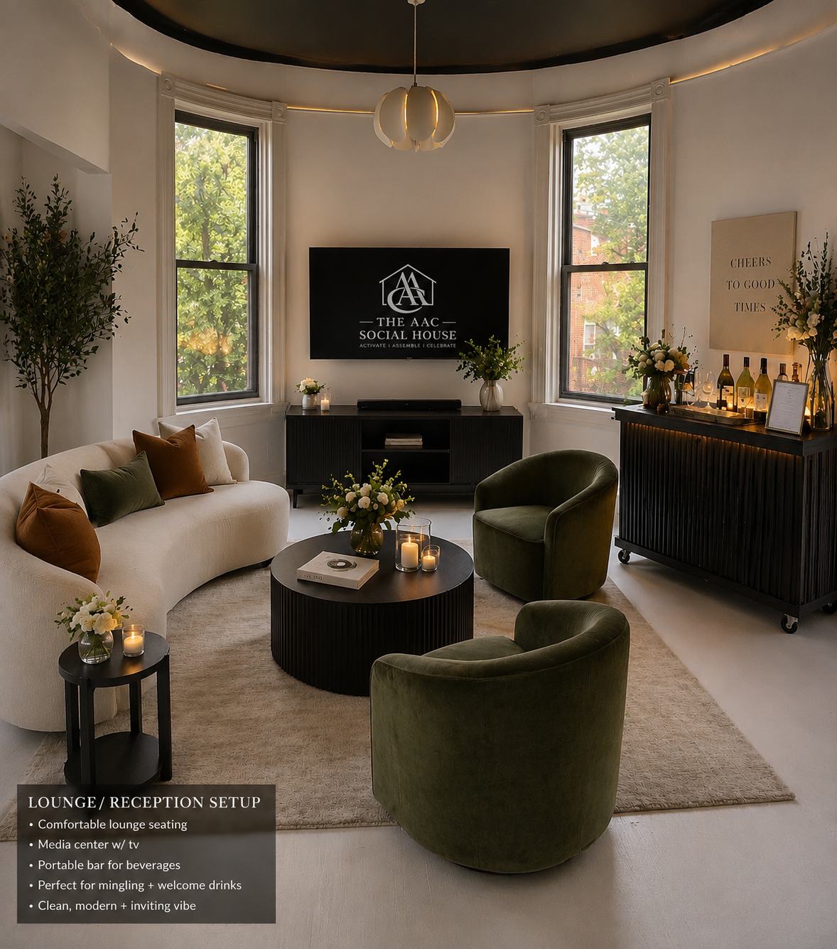 The Gallery | A welcoming space where art and community come together. The Gallery invites guests to pause, connect, and be inspired before entering The Bay on North Charles. *Styled Inspiration*