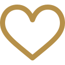 Outline of a gold heart icon on a transparent background.