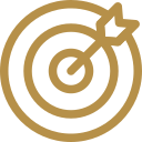 A target with an arrow hitting the bullseye.