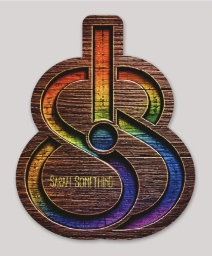 Sarah Something Rainbow Guitar Sticker