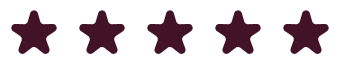 Five purple star icons in a row.