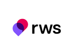 Logo with a purple and pink location pin and the letters 'rws' in black, Which you can use to do a side hustle.