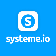 Skype logo with the text 'systeme.io' below it. Which is the logo of the AI tool Systeme.io which is an all-in-one, cloud-based online business management platform designed to build and scale digital businesses.