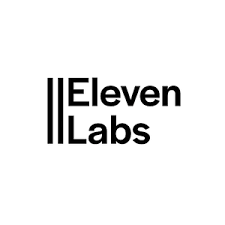 Eleven Labs logo with black text on a white background. Which is the logo of the AI tool ElevenLabs.