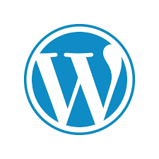 WordPress logo with a blue circle and white letter W in the center. Which you can use to do a side hustle.
