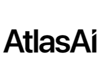 Atlas AI logo in black text on a white background, which is the logo of the AI tool Atlas.ai