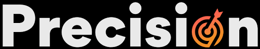 The word 'Precision' with a target symbol replacing the letter 'o'. Which is the logo of the AI tool Precision.co