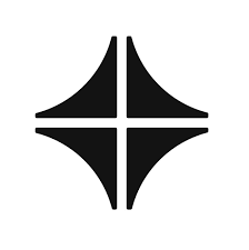 Black geometric abstract shape on white background, which is the logo of Contra. Which you can use to do a side hustle.