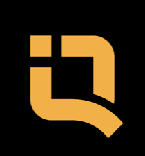 A stylized black and gold logo with a speech bubble design. Which the logo of the AI tool QuoteIQ which is an all-in-one field service management CRM and business app designed specifically for home service contractors.