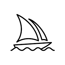 Line drawing of a sailboat on water. Which is the logo of the AI tool Midjourney