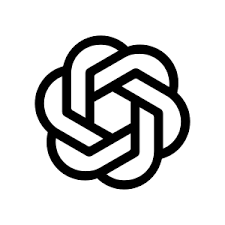 A black and white knot design resembling a interwoven geometric pattern, which is the logo of the AI tool ChatGPT