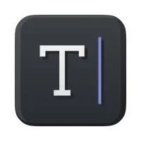 Icon of the text editing app TextEdit, showing a black square with a white 'T' and a blue cursor. Which is the logo of the AI tool Twain.ai